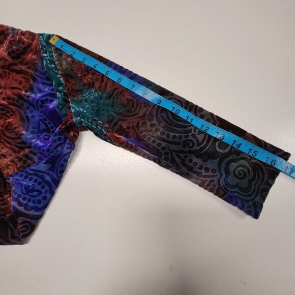 PURPLE Blue and Red Colored Velvet Bolero or shoulder cover up - Picture 5 of 7